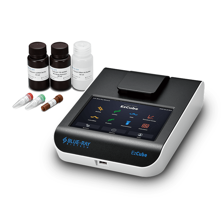 Blue-Ray Biotech EzCube Fluorometer and EzQuant Quantification Kit